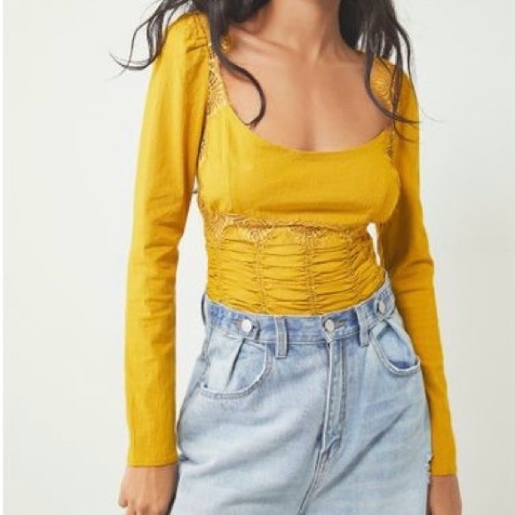Free People On Point Lace Long Sleeve Top Small - Picture 1 of 9